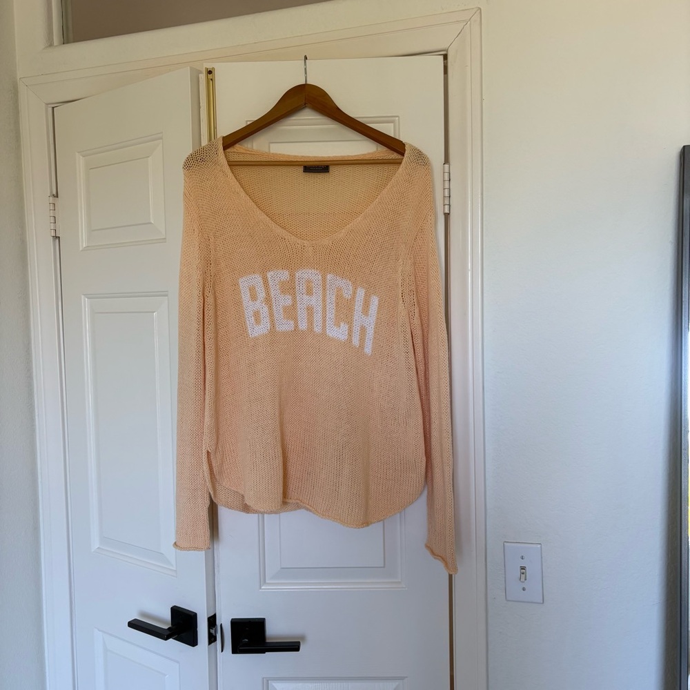 Wooden Ships Cream V-Neck 'BEACH' Knit Sweater - Picture 2 of 3